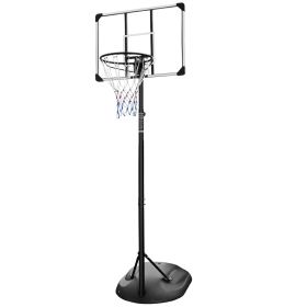 Portable Basketball Hoop System Stand Height Adjustable 7.5ft - 9.2ft with 32 Inch Backboard and Wheels for Youth Adults Indoor Outdoor Basketbal