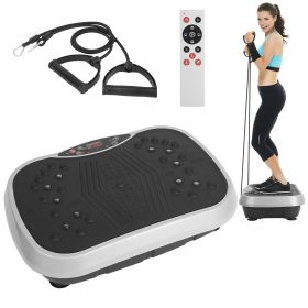 Vibration Plate Exercise Machine With Resistant Bands Remote Control Whole Body Vibration Platform Workout Equipment Home Fitness Training Equipm