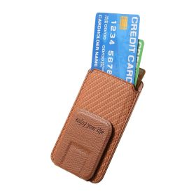 Magnetic Card Holder Stand for Phone Cover (Color: Brown)