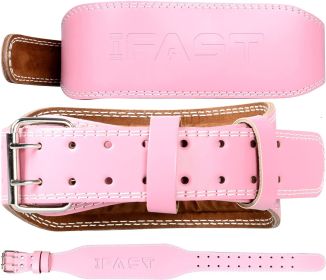 Pink Leather Weight Lifting Belt (size: L)