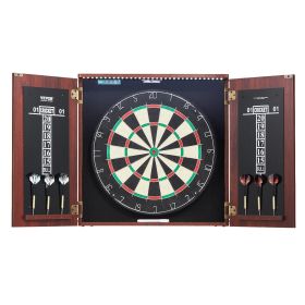 VEVOR Dartboard and Cabinet Set Official Size Complete Accessory Steel Tip Dart (Product Type: Double-door Cabinet with LED)